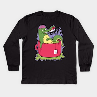 Green Tea Gator Kids Long Sleeve T-Shirt